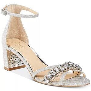 Jewel Badgley Mischka Women's Giona Block Heel Evening Sandals size 7